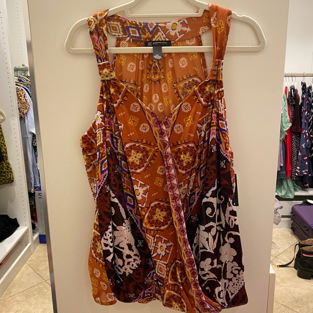 INC Beautiful Sleeveless Top w/Elastic Bottom NWT